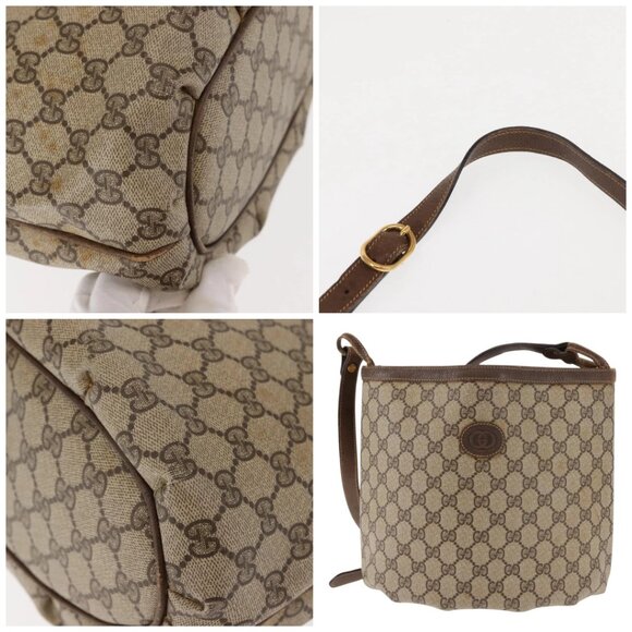 GUCCI GG Supreme Shoulder Bag PVC Leather Beige - Picture 9 of 15